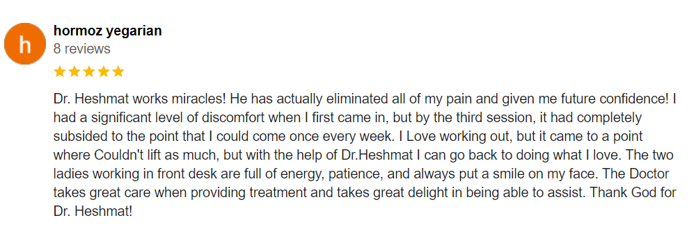 Chiropractic Glendale CA Testimonial